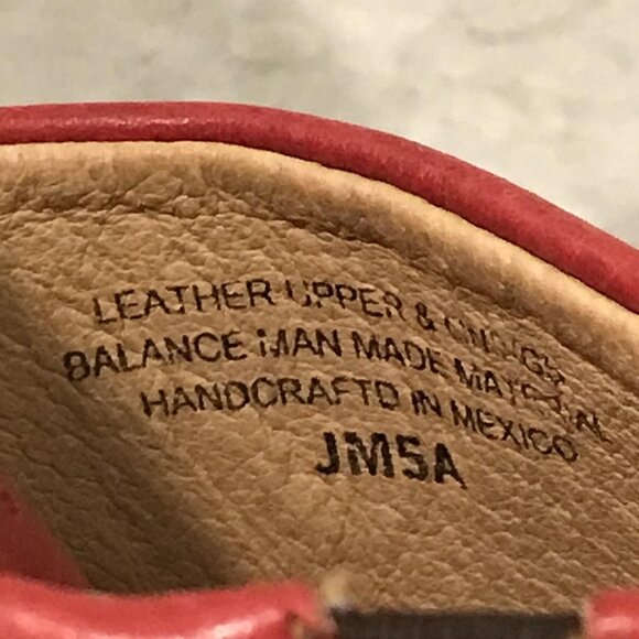 Born Shoes Womens Size 7 Red Leather Slide Sandals Slip On Comfort Open Toe JM5A - Picture 6 of 8